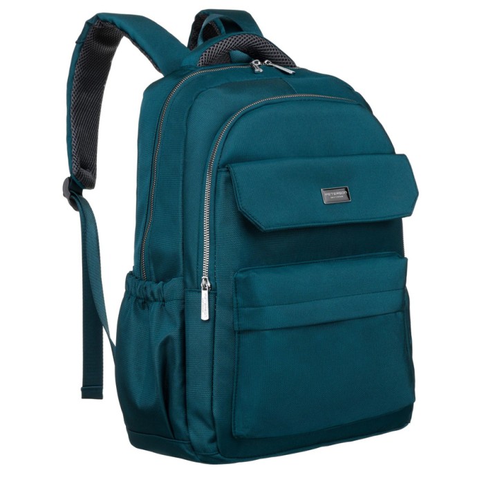 Plecak Peterson – widok z przodu, pokazujący elegancki, czarny design i komorę główną.