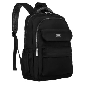 Plecak podróżny Peterson czarny – widok z przodu, pojemny i elegancki