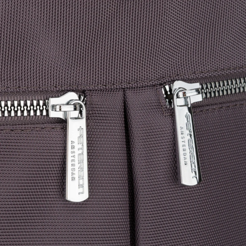 Jednokomorowa shopperka damska z poliestru w szarym kolorze wyposażona w dopinany, regulowany pasek - Peterson