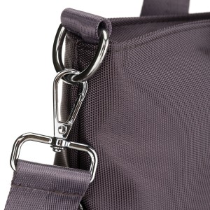 Jednokomorowa shopperka damska z poliestru w szarym kolorze wyposażona w dopinany, regulowany pasek - Peterson