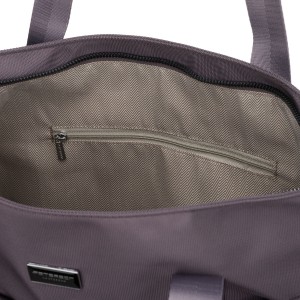 Jednokomorowa shopperka damska z poliestru w szarym kolorze wyposażona w dopinany, regulowany pasek - Peterson