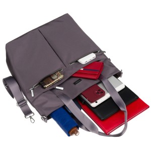 Duża torba Peterson szary poliester - widok boczny