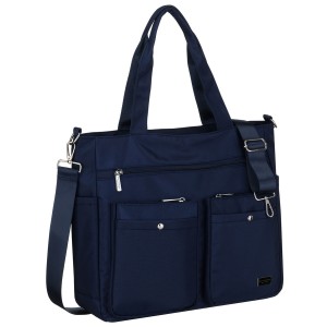 Granatowa torba damska Peterson – front z zamkiem