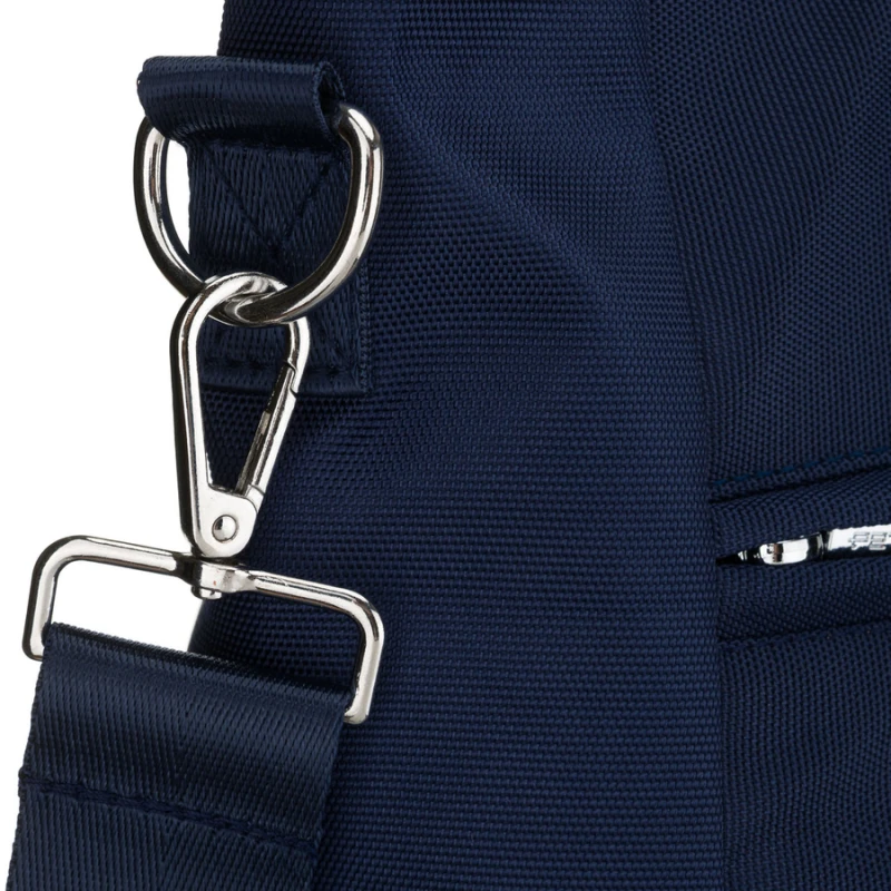 Shopperka damska w granatowym kolorze, jednokomorowa i zamykana suwakiem - Peterson