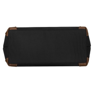 Duża, czarna shopperka damska na uchwytach i doczepianym pasku - Peterson