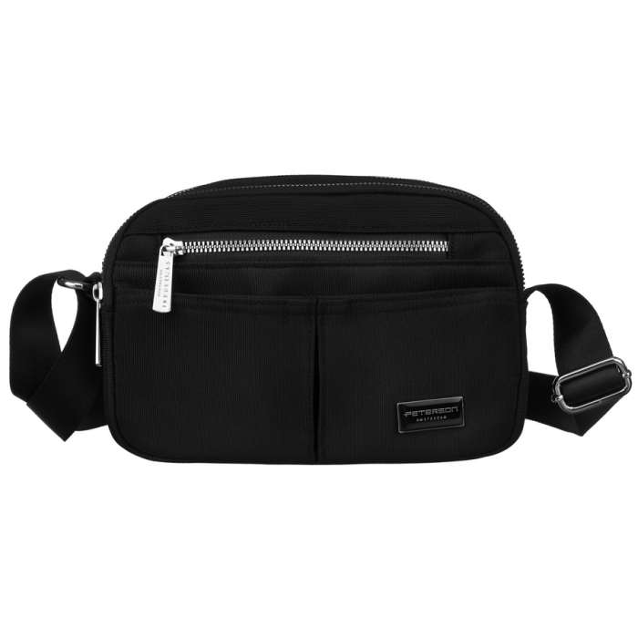 Czarna listonoszka damska na szerokim pasku - Peterson