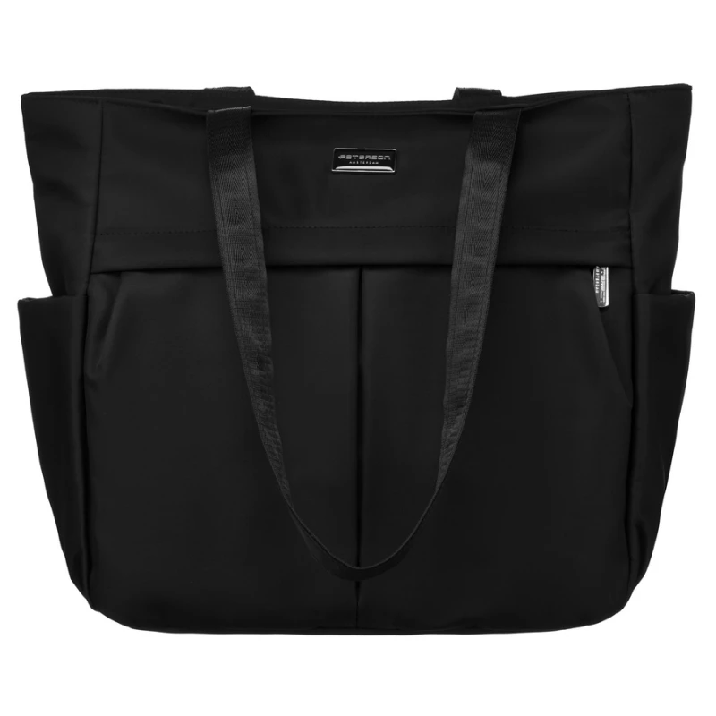 Modna torba shopper A4 w czarnym kolorze - Peterson
