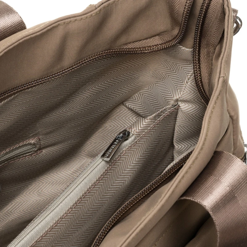 Torebka shopper z paskiem na ramię beżowa - Peterson