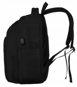 Plecak szkolny w kolorze czarnym z portem USB - Peterson