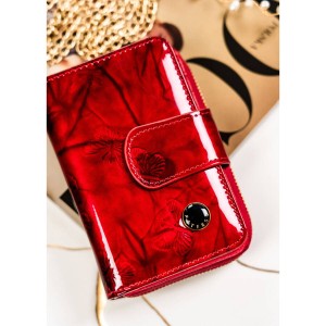 Portfel damski z ochroną RFID czerwony na karty - Peterson