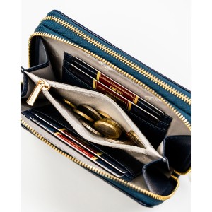 Portfel damski Peterson – podwójna kieszeń na monety zamykana suwakiem