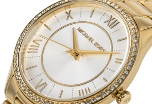 Elegancki zegarek Michael Kors Lauryn na bransolecie – widok z przodu