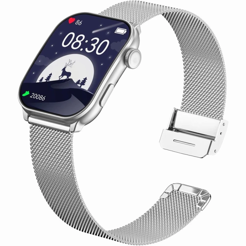 Smartwatch Damski GRAVITY GT28-9 Pasek + Bransoleta Czarno Srebrny