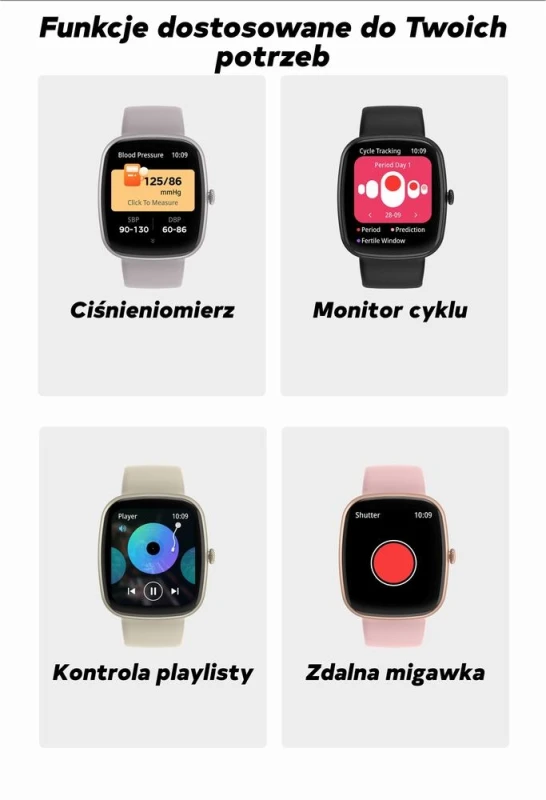 Smartwatch Damski GRAVITY GT18-3 Różowy Pasek Silikonowy + Granatowy Pasek