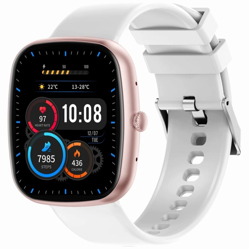 Smartwatch Damski GRAVITY GT18-2 Różowy Pasek Silikonowy + Biały Pasek