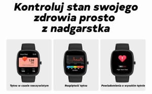 Smartwatch Damski GRAVITY GT18-1 Różowy Pasek Silikonowy + Czarny Pasek