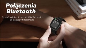 Smartwatch Damski GRAVITY GT18-1 Różowy Pasek Silikonowy + Czarny Pasek