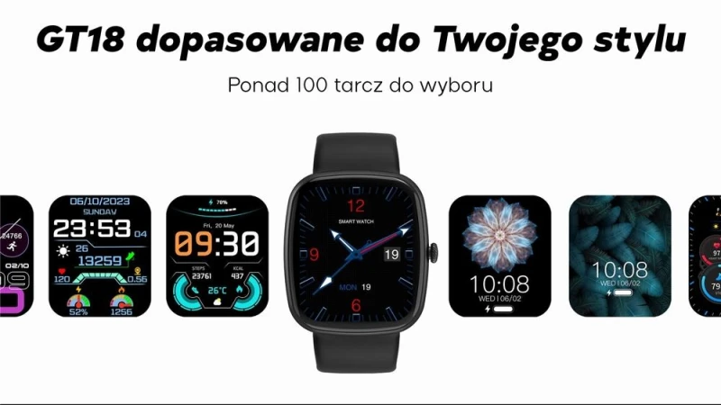 Smartwatch Damski GRAVITY GT18-1 Różowy Pasek Silikonowy + Czarny Pasek