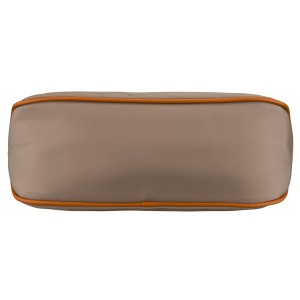 Miejska torebka damska z poliestru i skóry ekologicznej w beżowym kolorze, jednokomorowa i zamykana suwakiem - Peterson