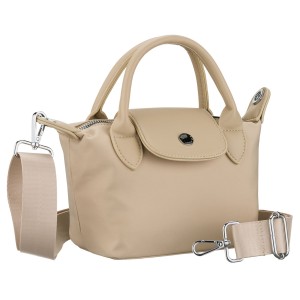 Listonoszka damska z poliestru w kolorze ecru, jednokomorowa i zamykana magnesem - Peterson