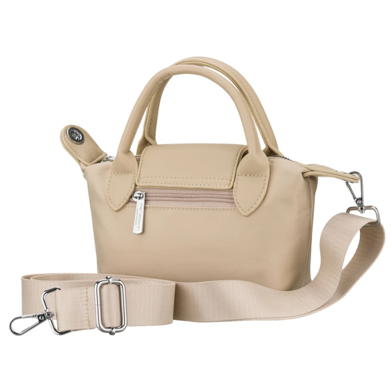 Listonoszka damska z poliestru w kolorze ecru, jednokomorowa i zamykana magnesem - Peterson