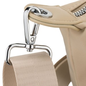 Listonoszka damska z poliestru w kolorze ecru, jednokomorowa i zamykana magnesem - Peterson