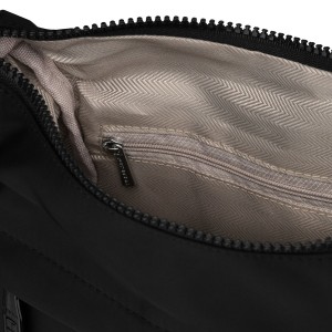 Miejska, czarna llistonoszka damska z poliestru zamykana suwakiem - Peterson