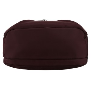 Bordowa, poręczna listonoszka damska z poliestru zawieszona na szerokim pasku - Peterson