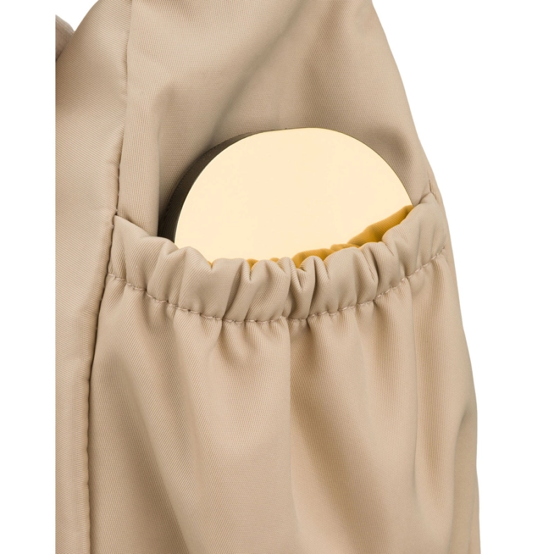 Torebka damska z poliestru w beżowym kolorze, dwukomorowa - Peterson