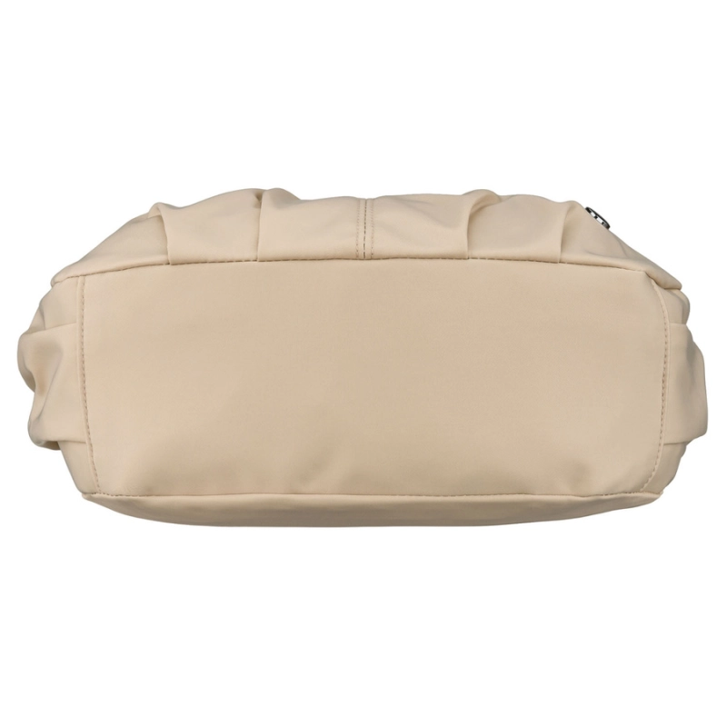 Torebka damska z poliestru w beżowym kolorze, dwukomorowa - Peterson