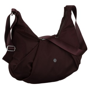 Duża, bordowa torebka damska z poliestru, mieszcząca format A4 - Peterson