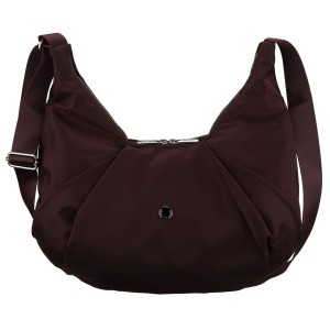 Duża, bordowa torebka damska z poliestru, mieszcząca format A4 - Peterson