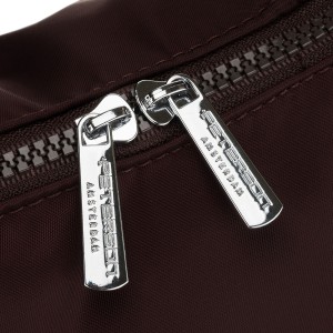 Duża, bordowa torebka damska z poliestru, mieszcząca format A4 - Peterson