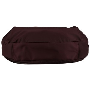 Duża, bordowa torebka damska z poliestru, mieszcząca format A4 - Peterson