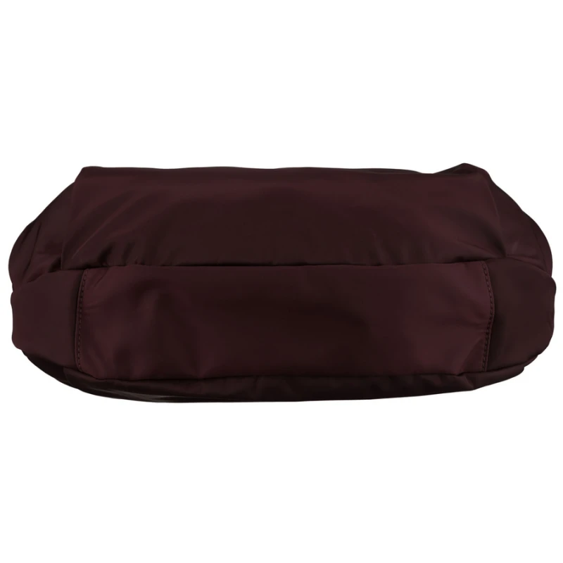 Duża, bordowa torebka damska z poliestru, mieszcząca format A4 - Peterson