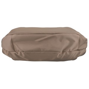 Duża, ciemnobeżowa torebka damska z poliestru, mieszcząca format A4 - Peterson