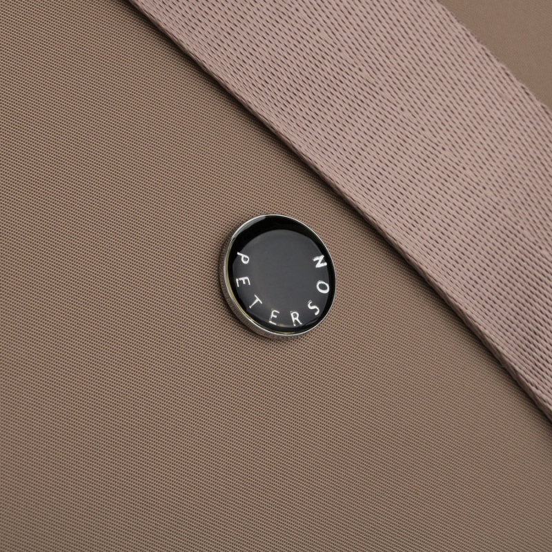 Ciemnobeżowa listonoszka damska z poliestru, jednokomorowa z zewnętrzną kieszonką - Peterson