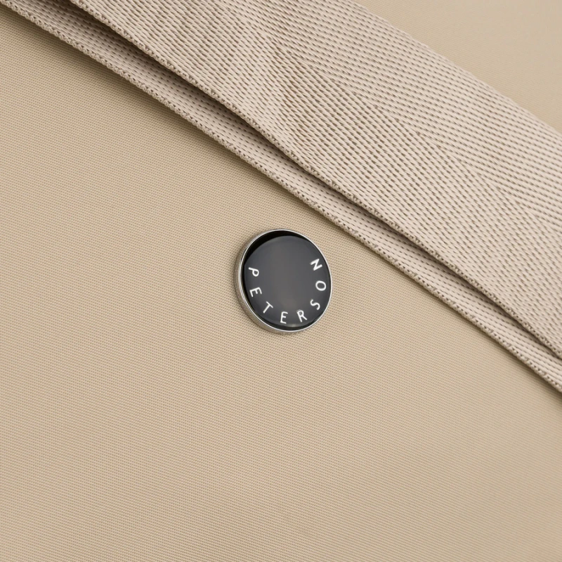 Listonoszka damska z poliestru w kolorze beżowym, jednokomorowa z zewnętrzną kieszonką - Peterson