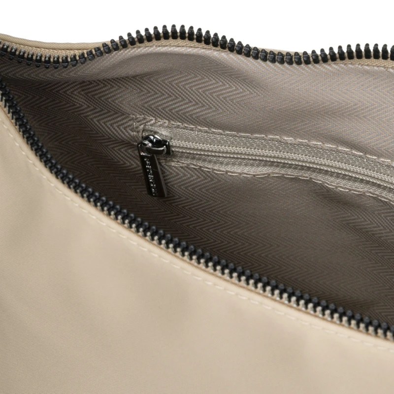 Listonoszka damska z poliestru w kolorze beżowym, jednokomorowa z zewnętrzną kieszonką - Peterson