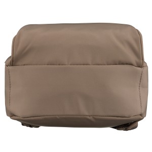 Mały, beżowy plecak damski wykonany z poliestru - Peterson