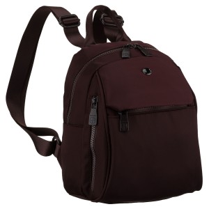 Bordowy, miejski plecak damski wykonany z poliestru - Peterson