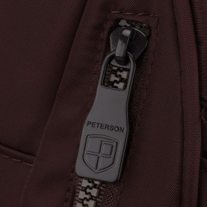 Bordowy, miejski plecak damski wykonany z poliestru - Peterson