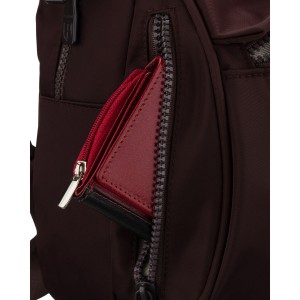 Bordowy, miejski plecak damski wykonany z poliestru - Peterson