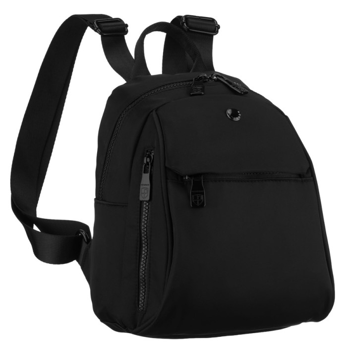 Czarny plecak damski Peterson wykonany z poliestru – widok przód