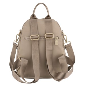 Miejski plecak damski wykonany z poliestru w kolorze ecru, wyposażony w dodatkowy pasek - Peterson