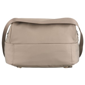 Miejski plecak damski wykonany z poliestru w kolorze ecru, wyposażony w dodatkowy pasek - Peterson