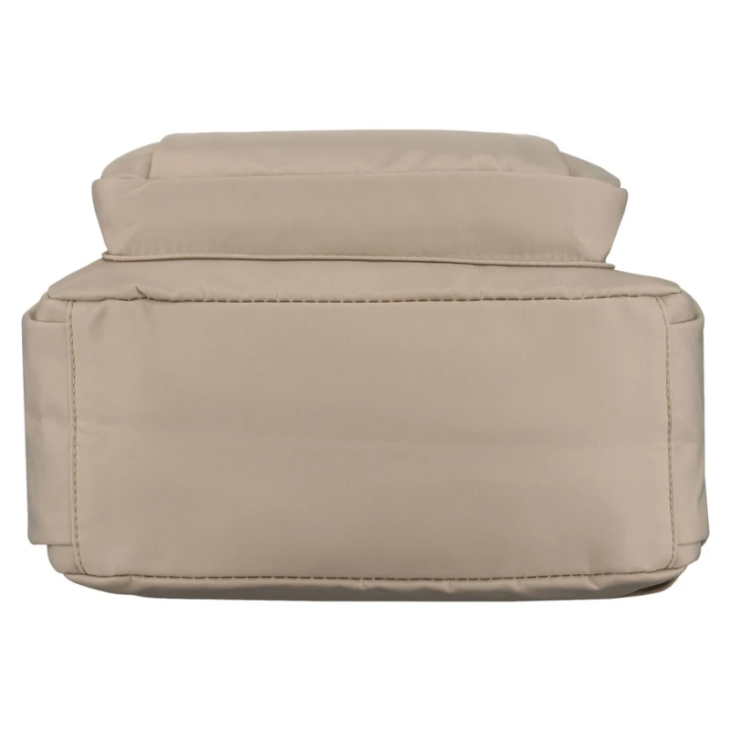 Praktyczny plecak damski wykonany z poliestru w kolorze ecru, jednokomorowy - Peterson