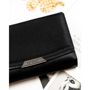 Portfel damski ze skóry ekologicznej w czarnym kolorze wyposażony w system RFID - Peterson