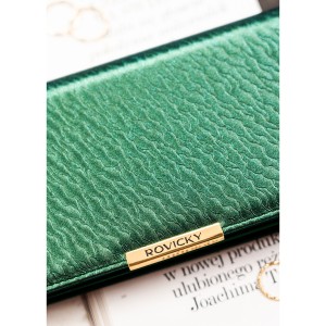 Portfel damski ze skóry ekologicznej w zielonym kolorze, wyposażony w system RFID - Rovicky | Niua.pl