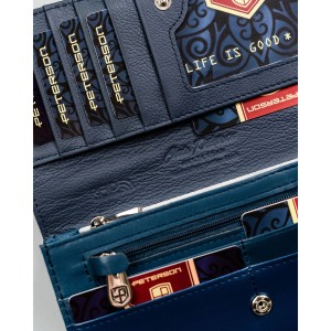 Granatowy portfel damski ze skóry naturalnej i ekologicznej - Peterson | Niua.pl